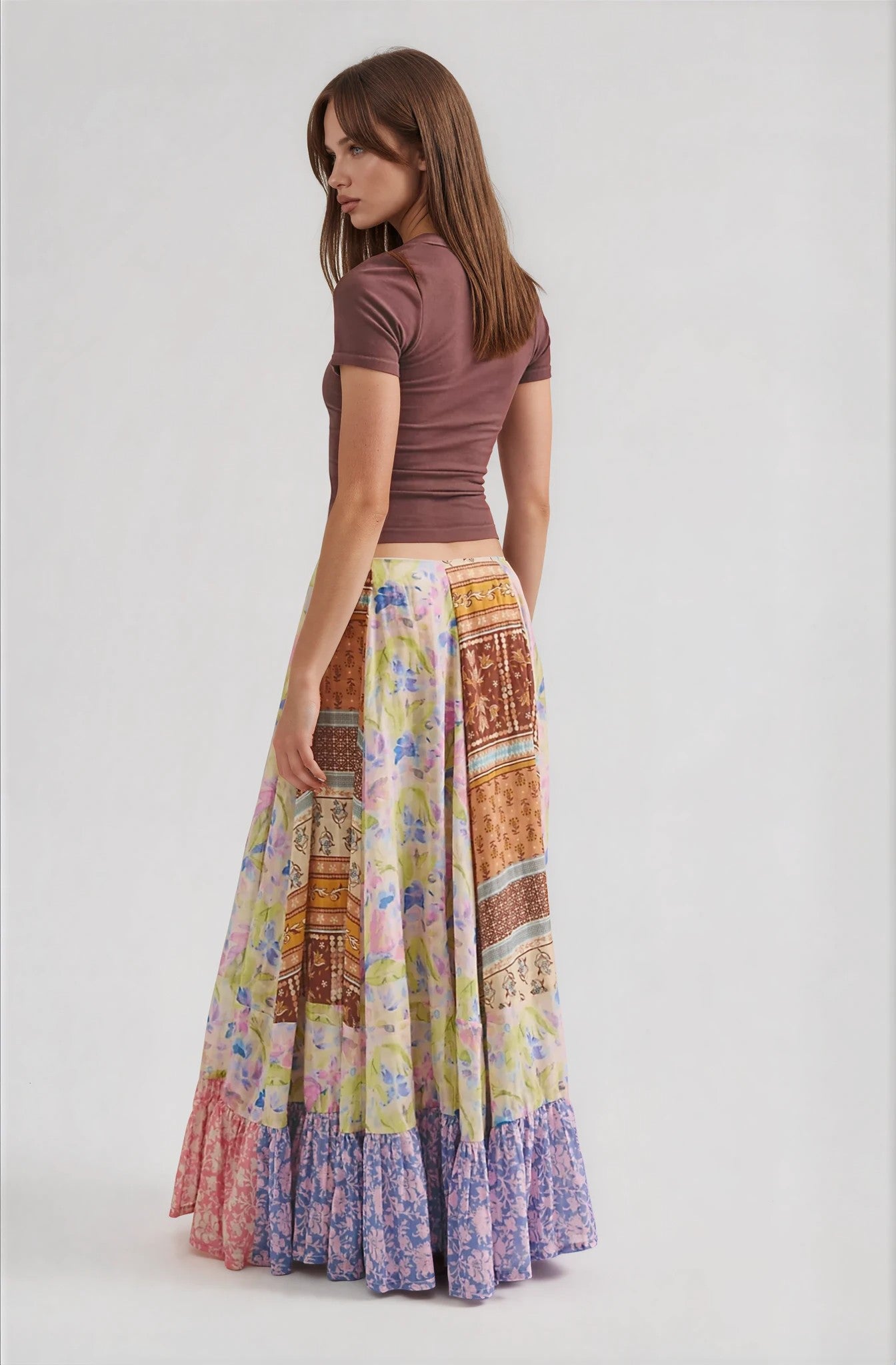 Free People Santa Eulalia Printed Maxi Skirt