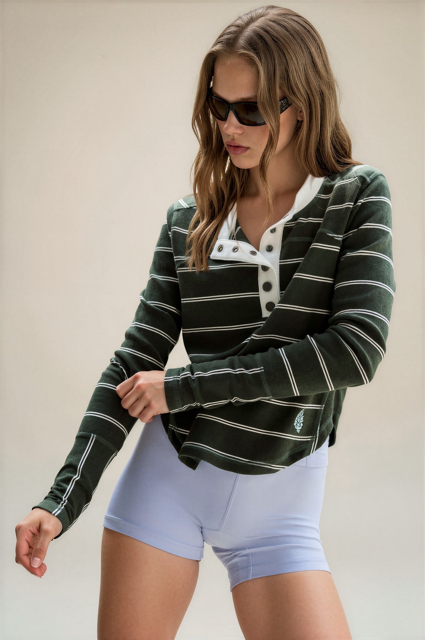 FP Movement Cool Down Striped Crew Top Ivy Combo