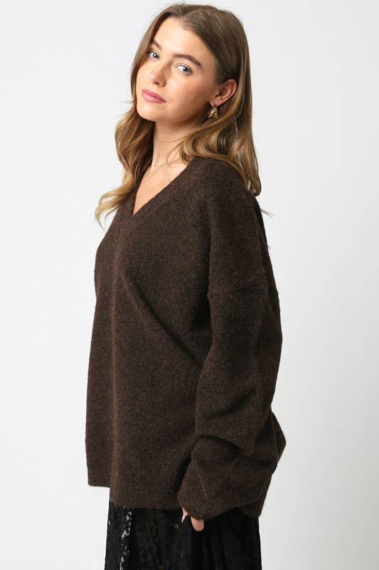 Kinley Brown Knit Sweater