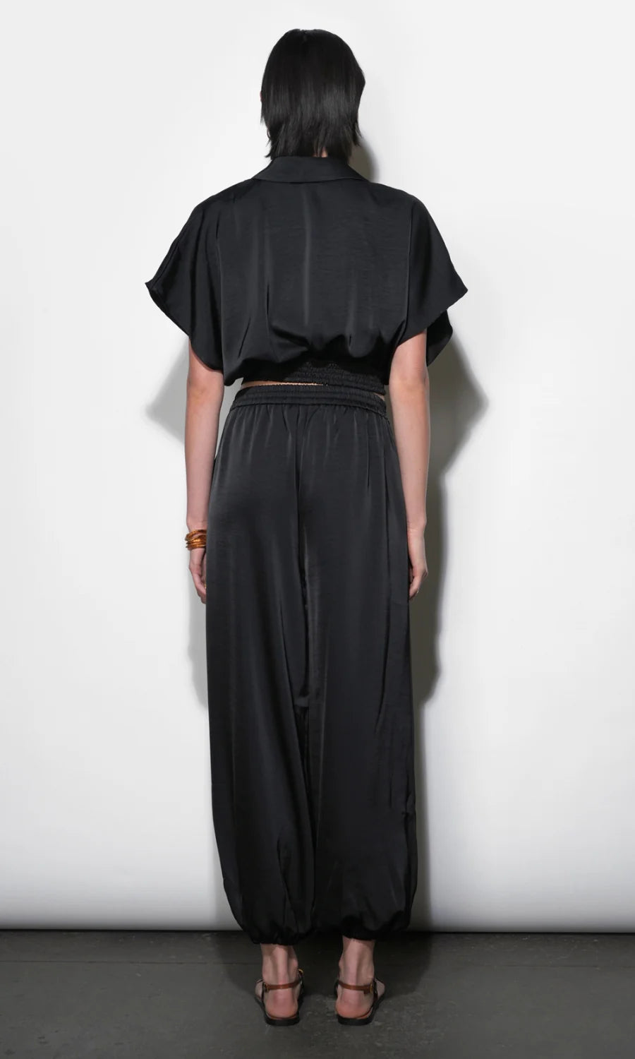 Greylin Ophelia Black Elastic Waist Balloon Pants
