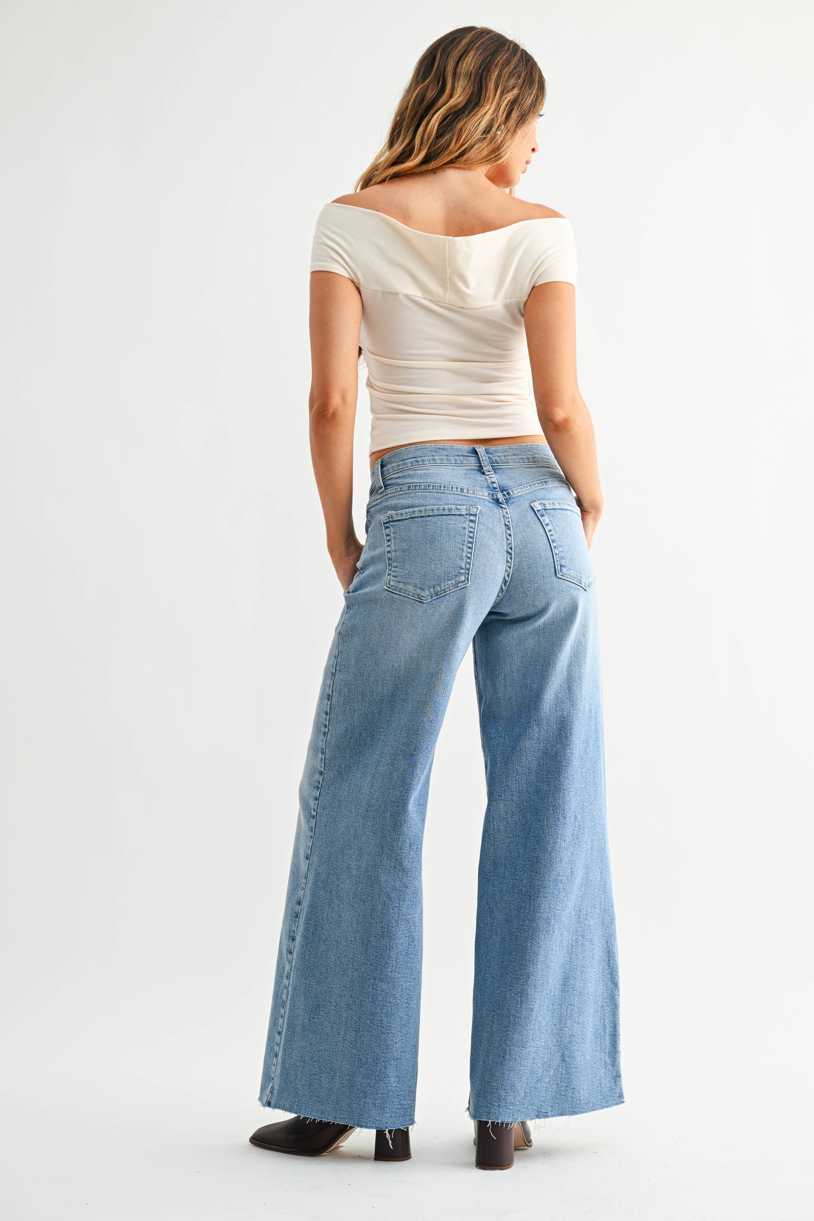 Amber Super Wide Leg Stretch Jeans