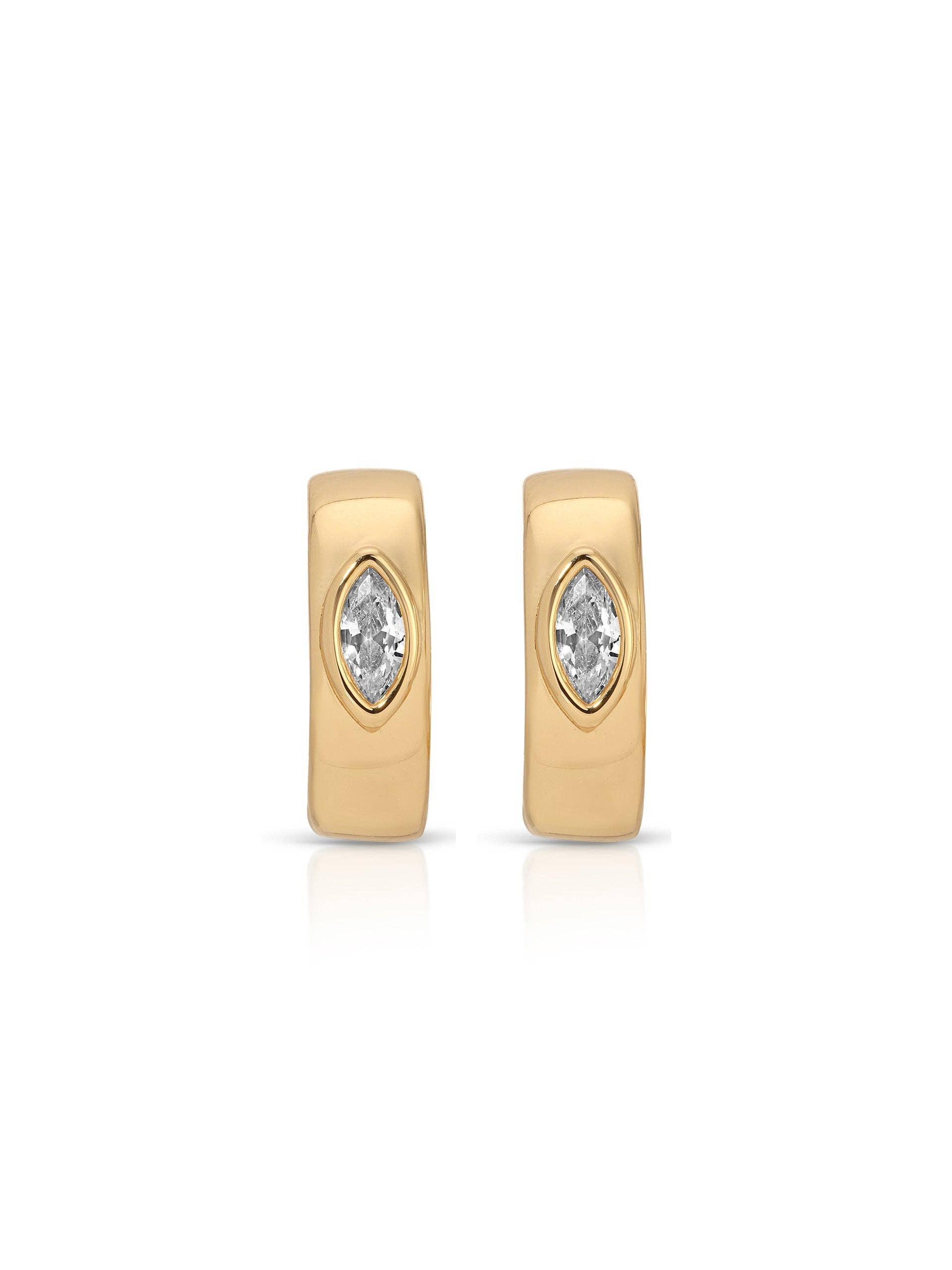 Small Marquise Crystal Hoops