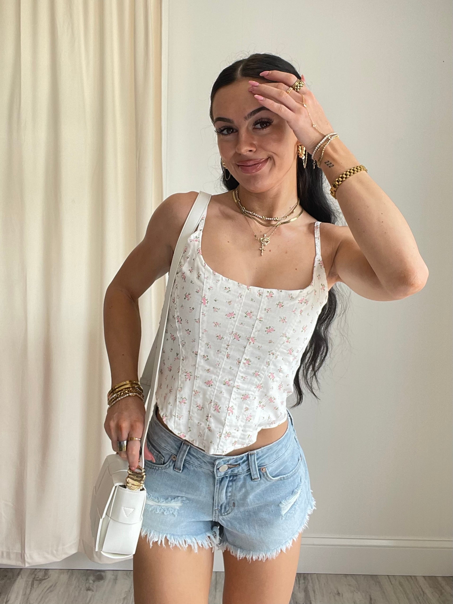Tara Low Rise Frayed Beach Shorts