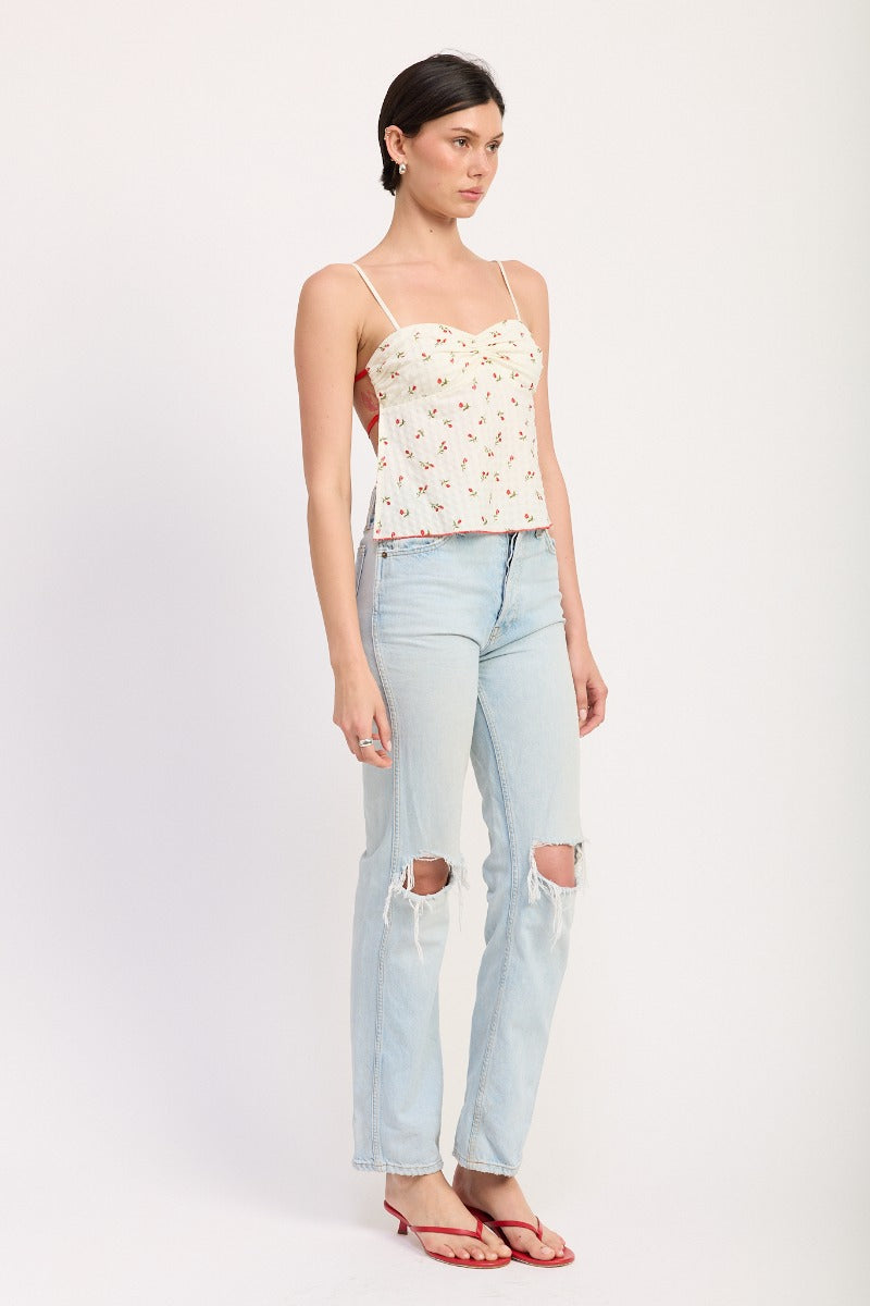 Roses Backless Tank Top