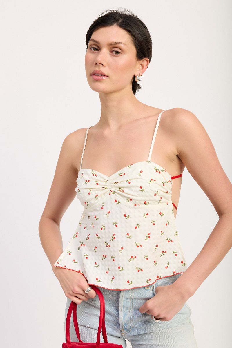 Roses Backless Tank Top