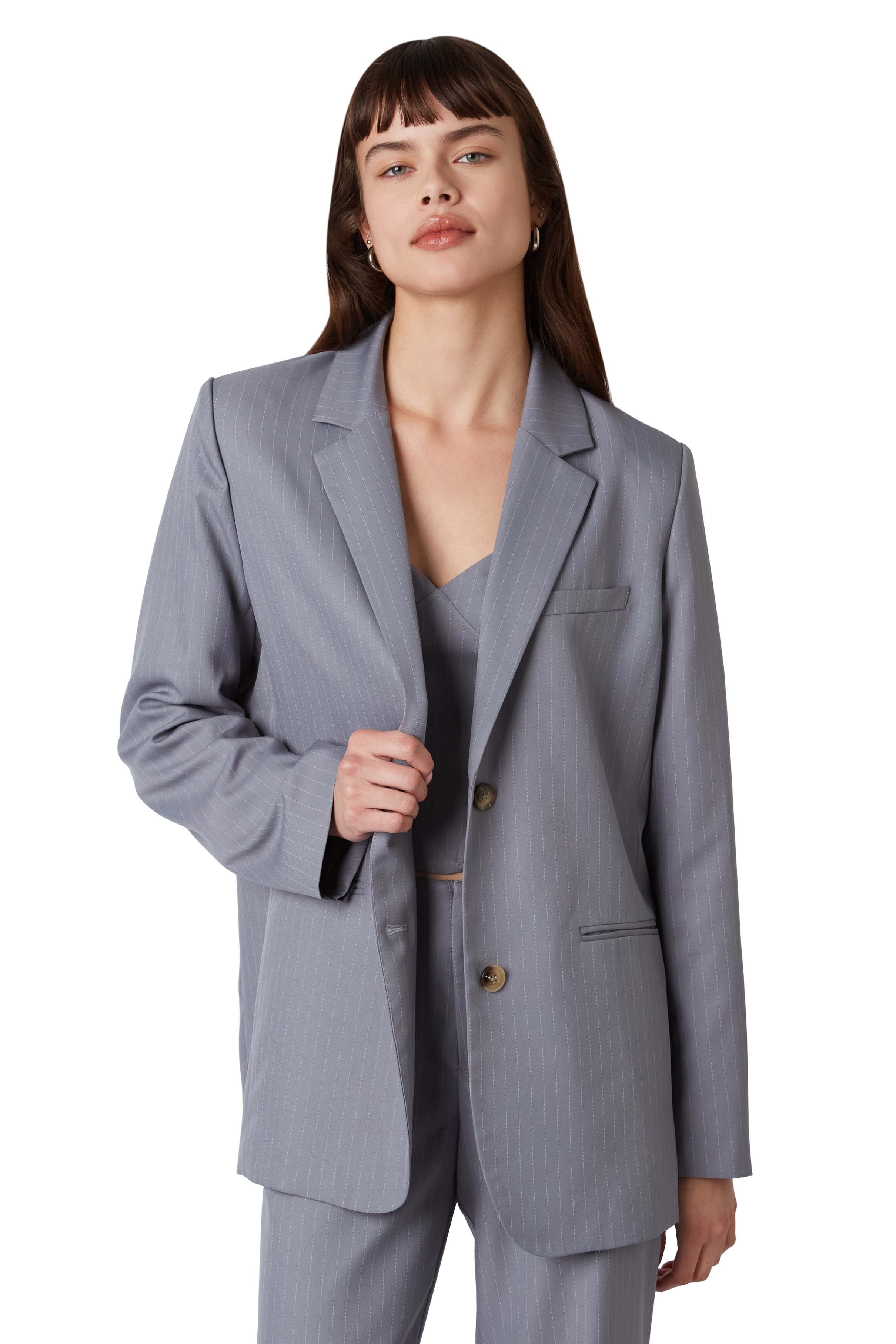 FINAL SALE Felix Pin Stripe Blazer | Gray