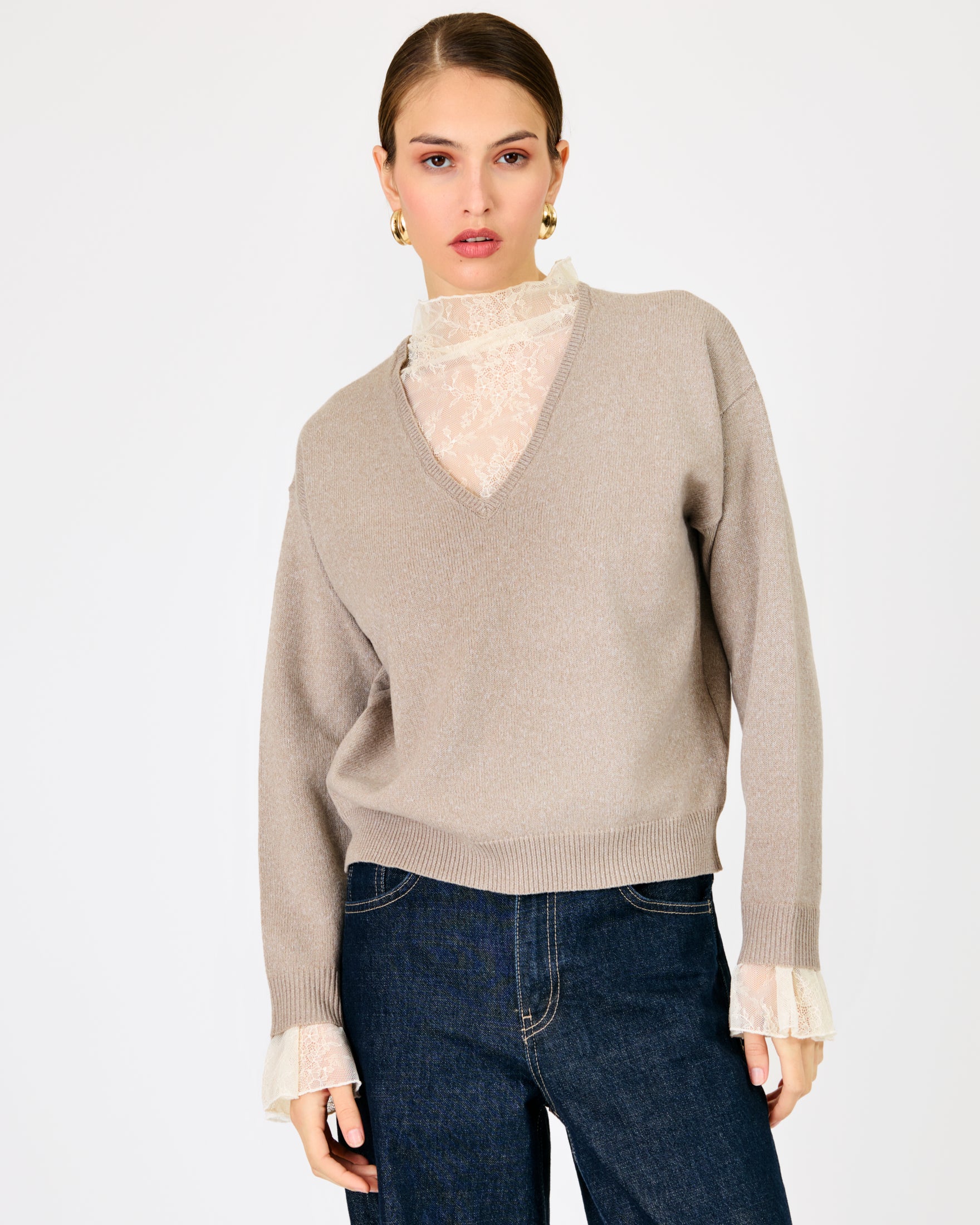 Valentina Lace Knit Sweater