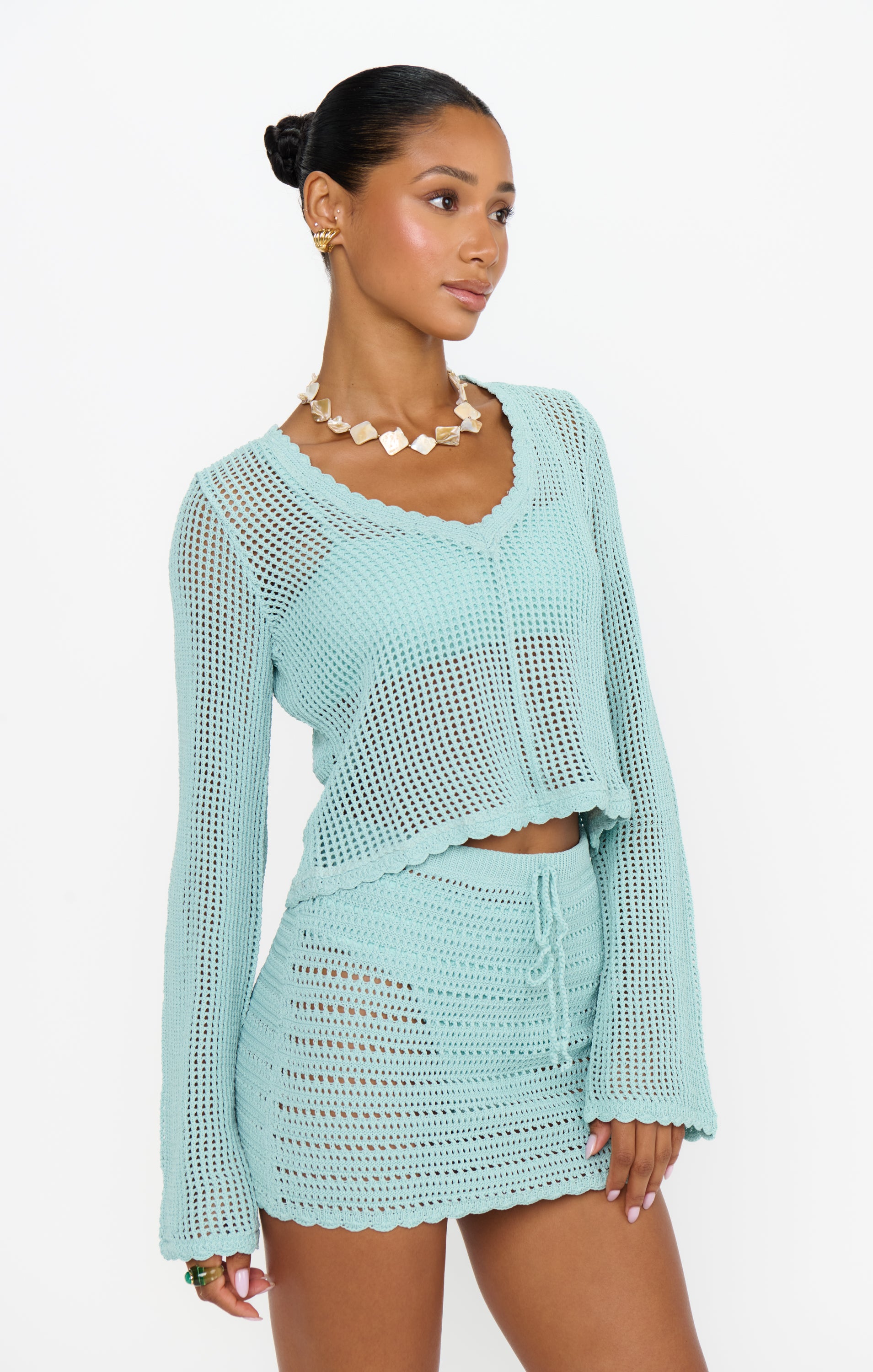 Offshore Jelly Mint Crochet Skirt