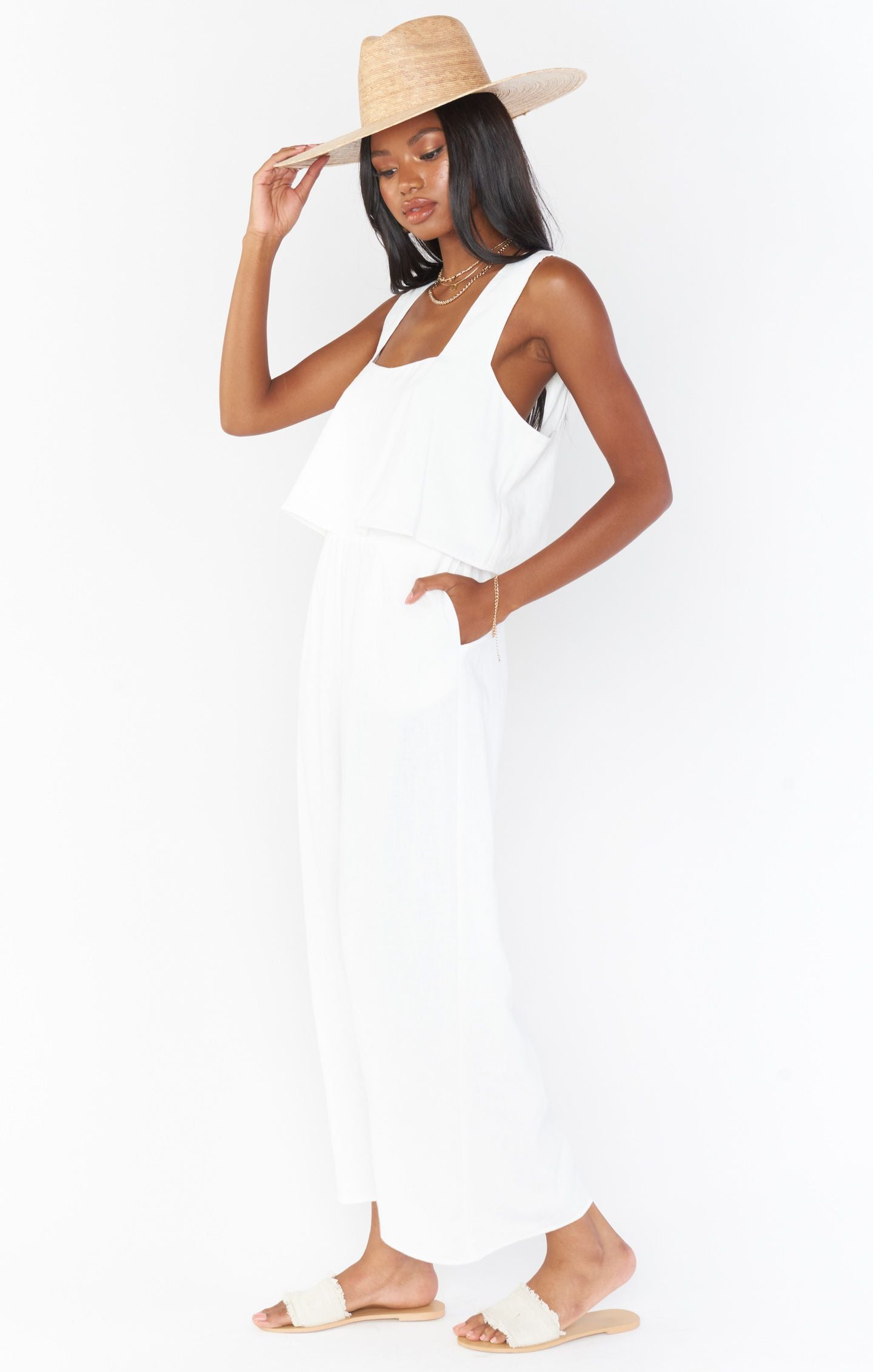 Show Me Your MuMu Kick Back White Linen Pants