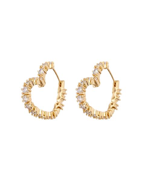 Diamond Heart Bijoux Hoops