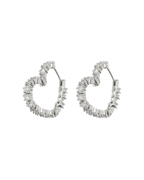 Diamond Heart Bijoux Hoops