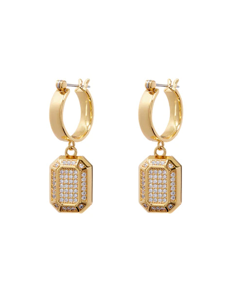 Faceted Diamond Statement Hoops