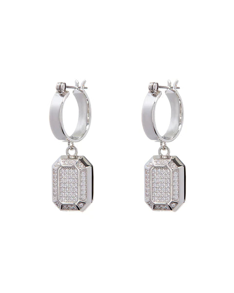 Faceted Diamond Statement Hoops