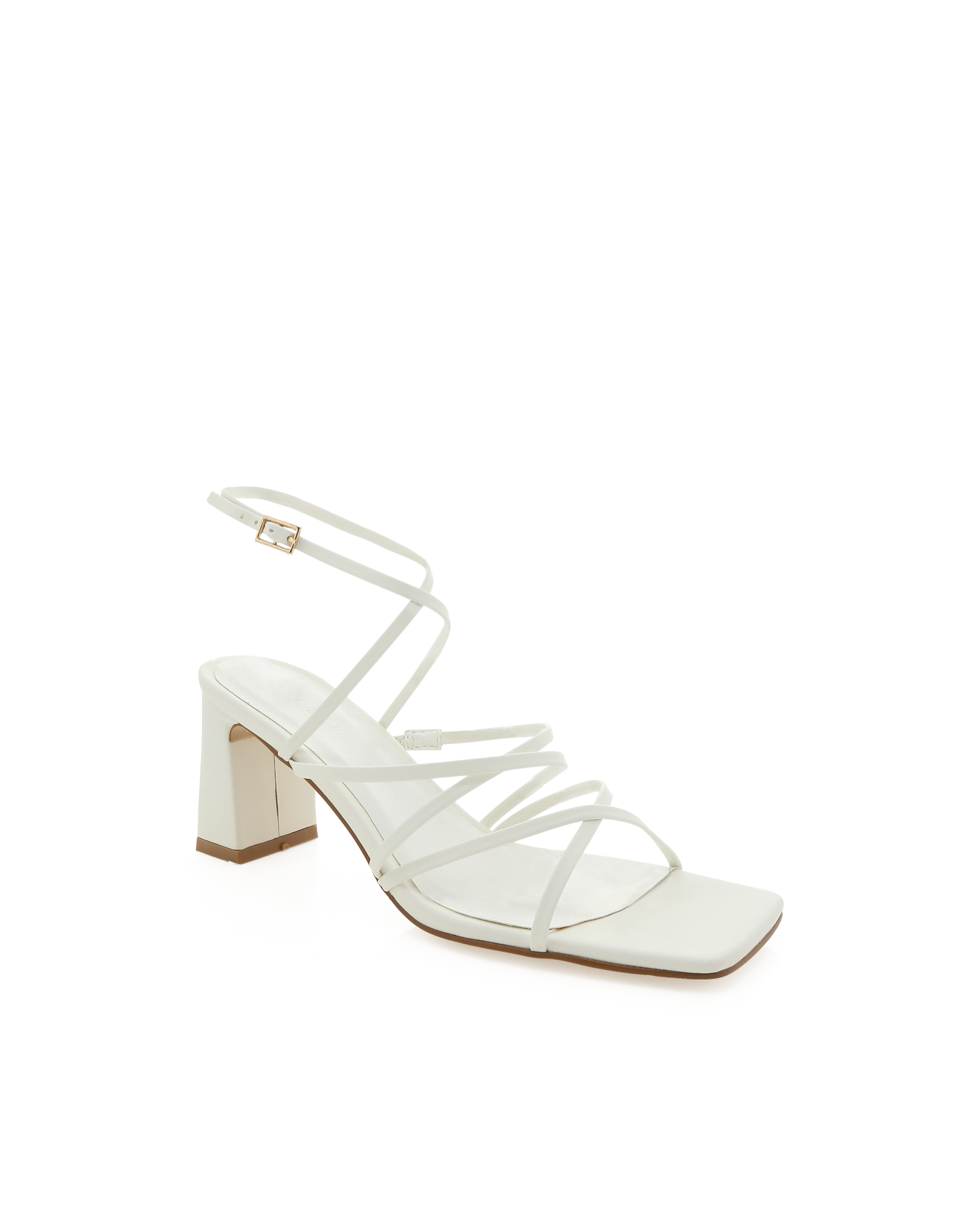 Ilka Strappy Block Heels | White