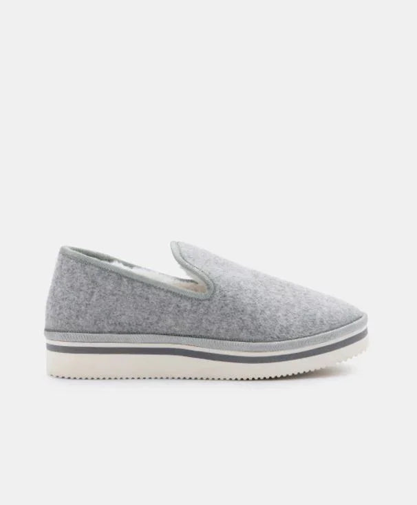 Herve Slippers In Grey Felt