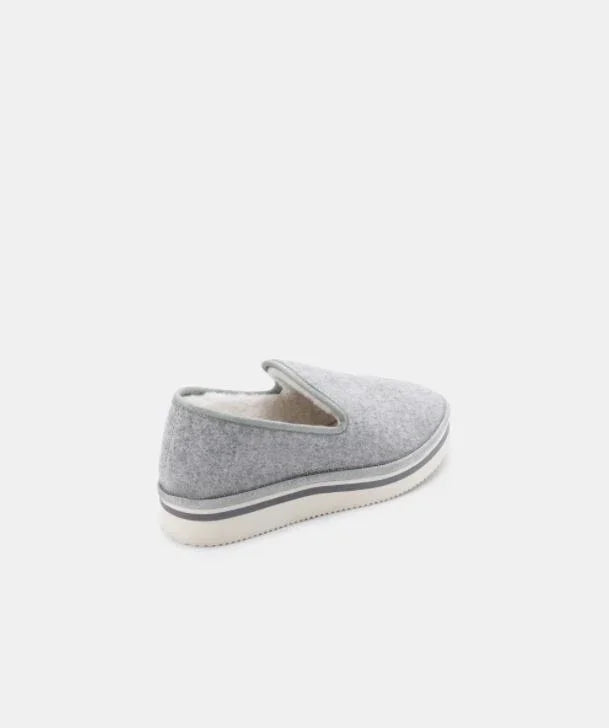 Herve Slippers In Grey Felt
