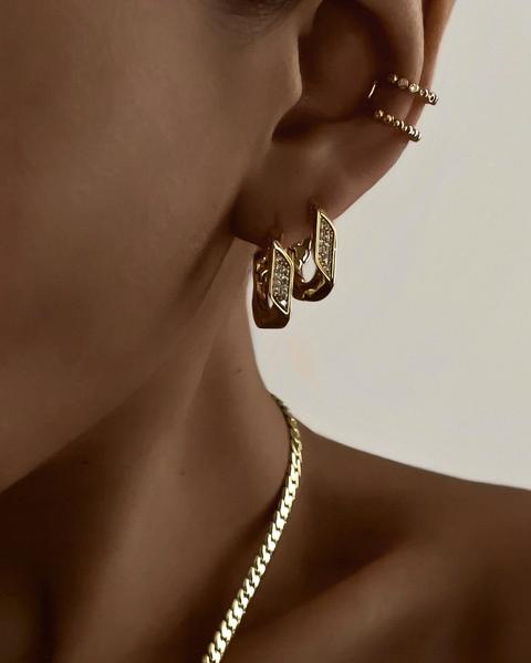 Pave Cuban Link Hoops
