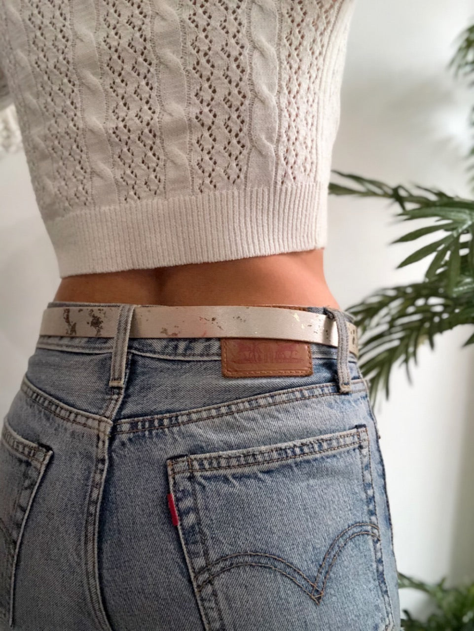 Kendall Metallic Gold Leather Belt