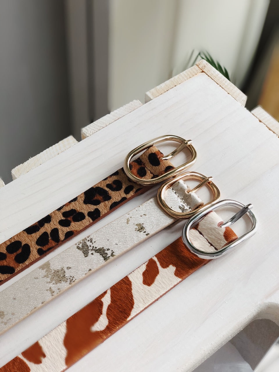 Kendall Metallic Gold Leather Belt