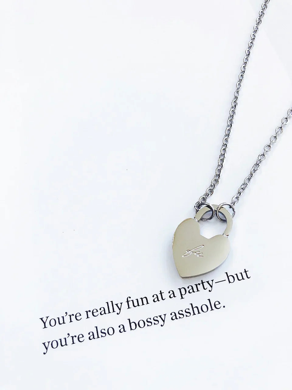 FU Heart Necklace - By Amannequin - amannequin - amannequin