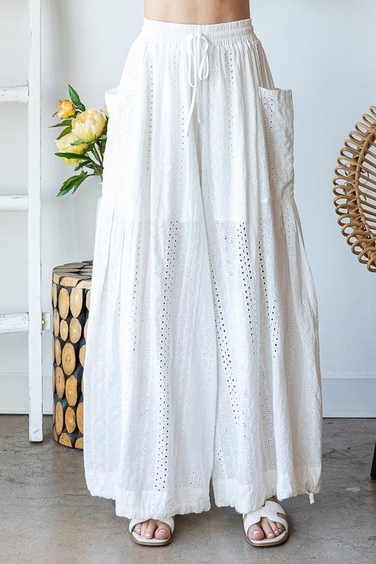 Tennesse Eyelet Pants | White