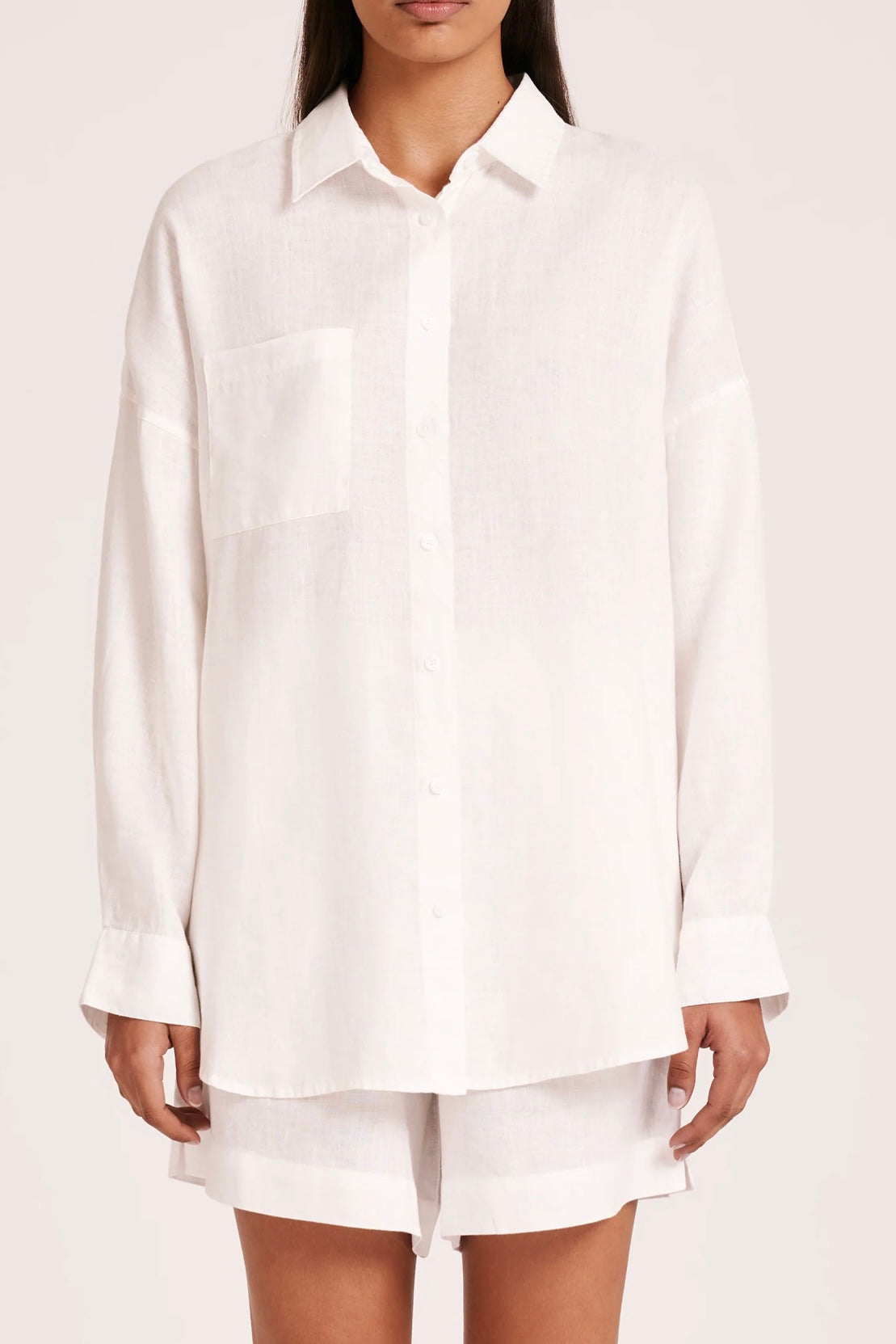 Nude Lucy | Lounge Heritage Linen Shirt | White