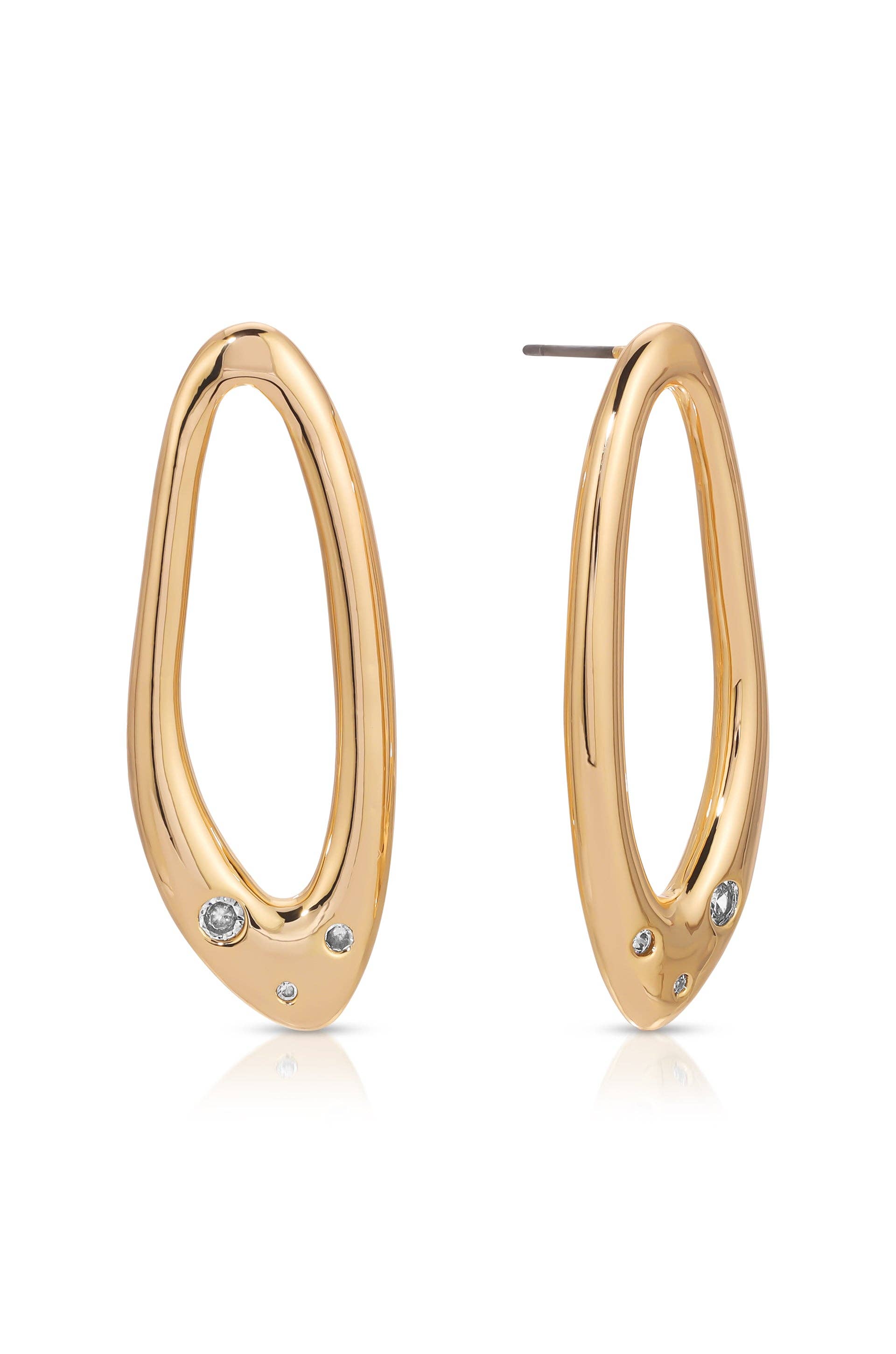 Molten Crystal Dotted Oval Earrings