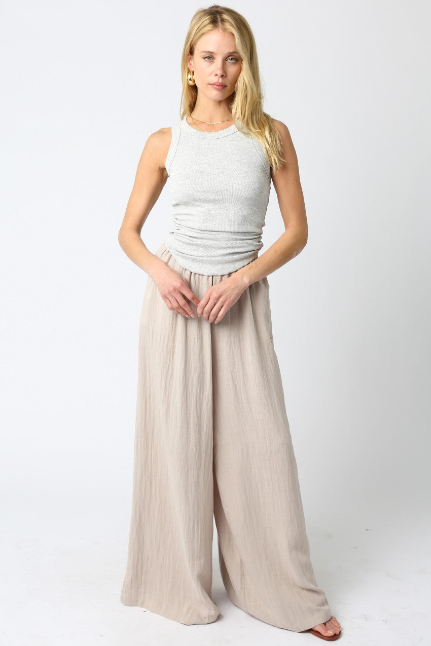 Marnie Rib Knit Tank Top Light Gray