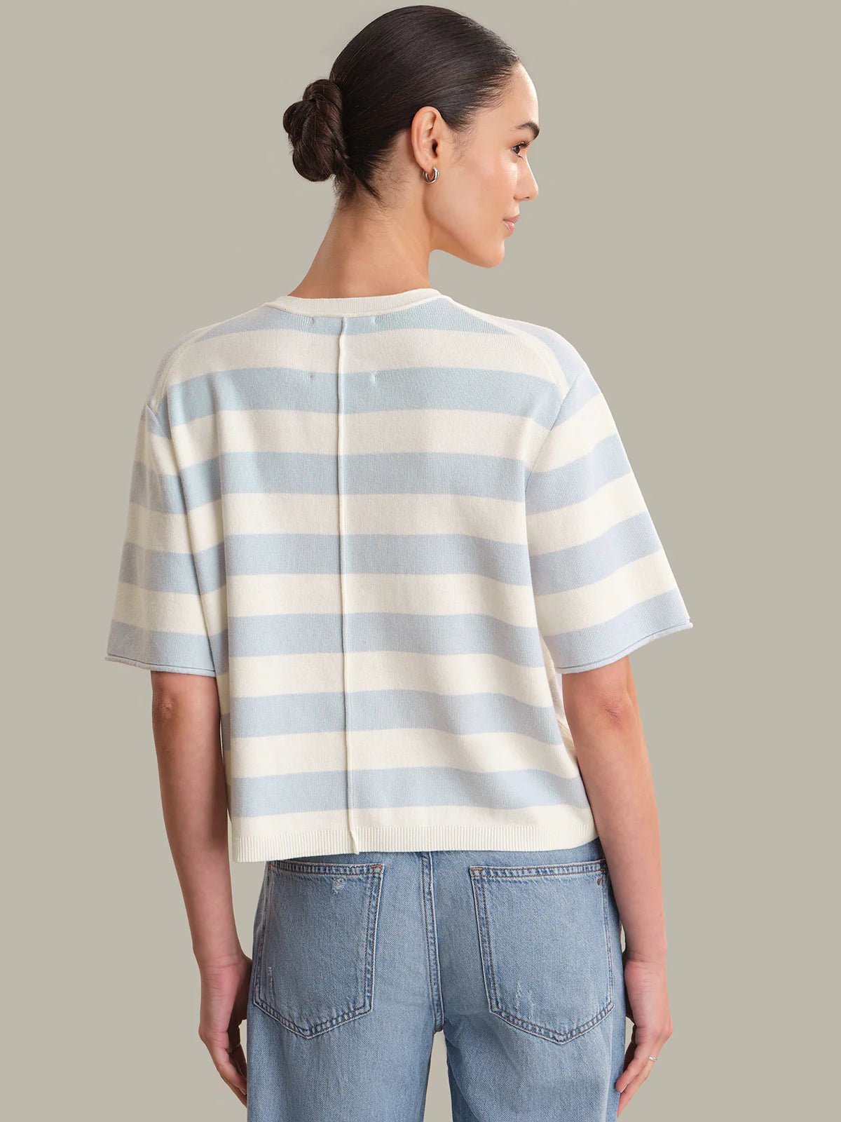 525 June Cotton Stripe Pullover Chalk Combo