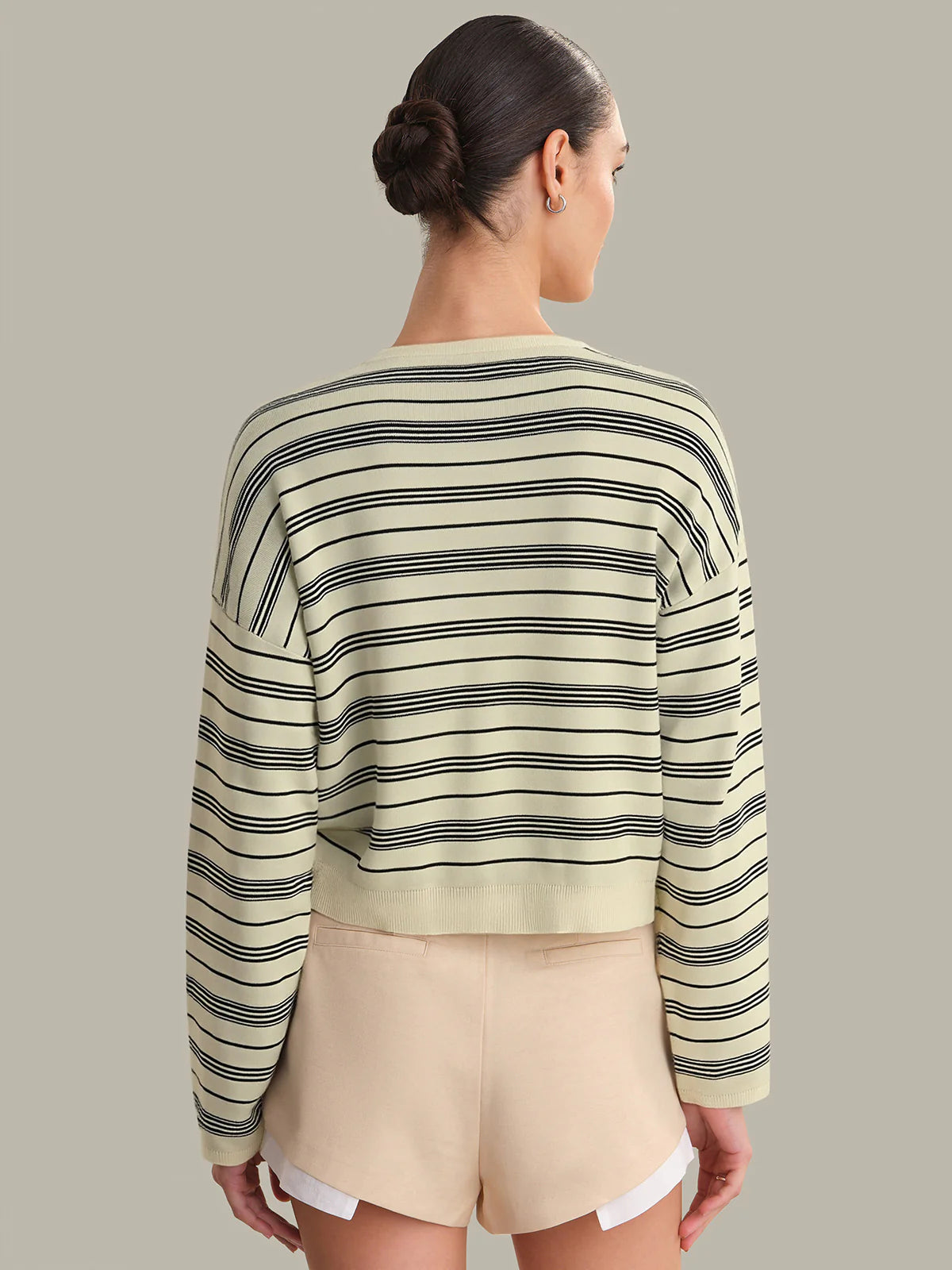 525 Cara Striped Henley Pullover Yellow Icing Combo