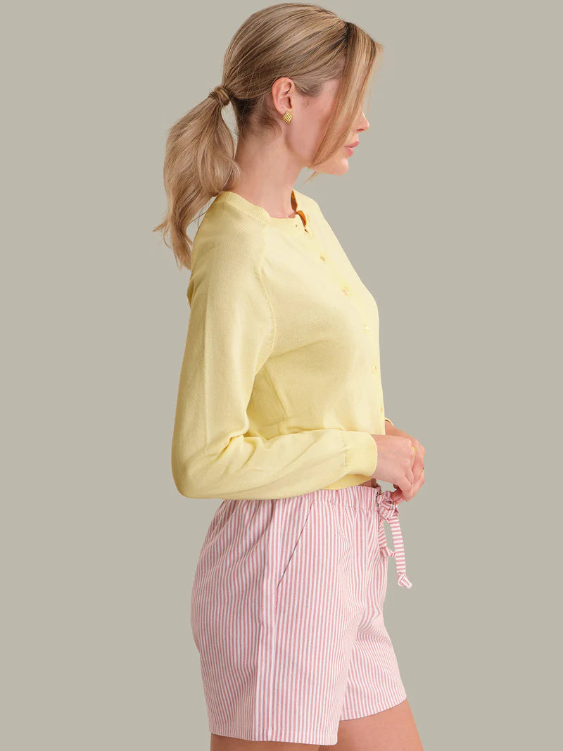 525 Paloma Cropped Cardigan Lemon Icing Yellow