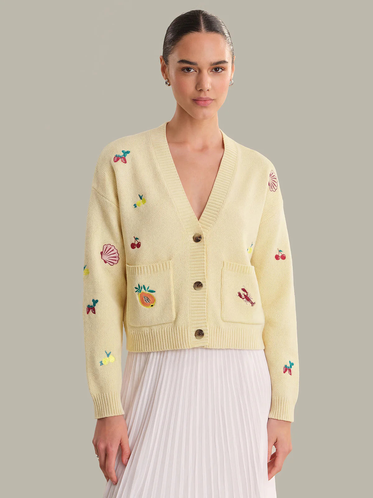 525 Blythe Fruit Embroidered Cardigan