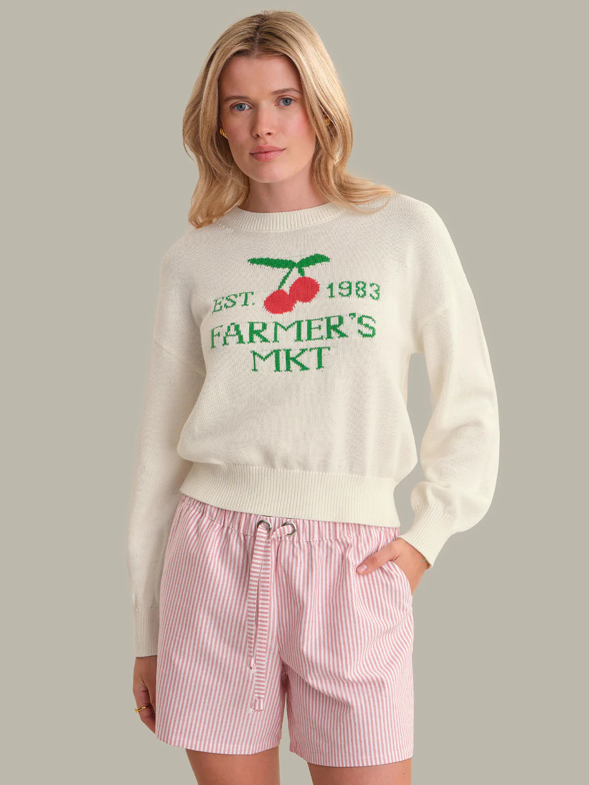 Clover Market Graphic Cotton Sweater