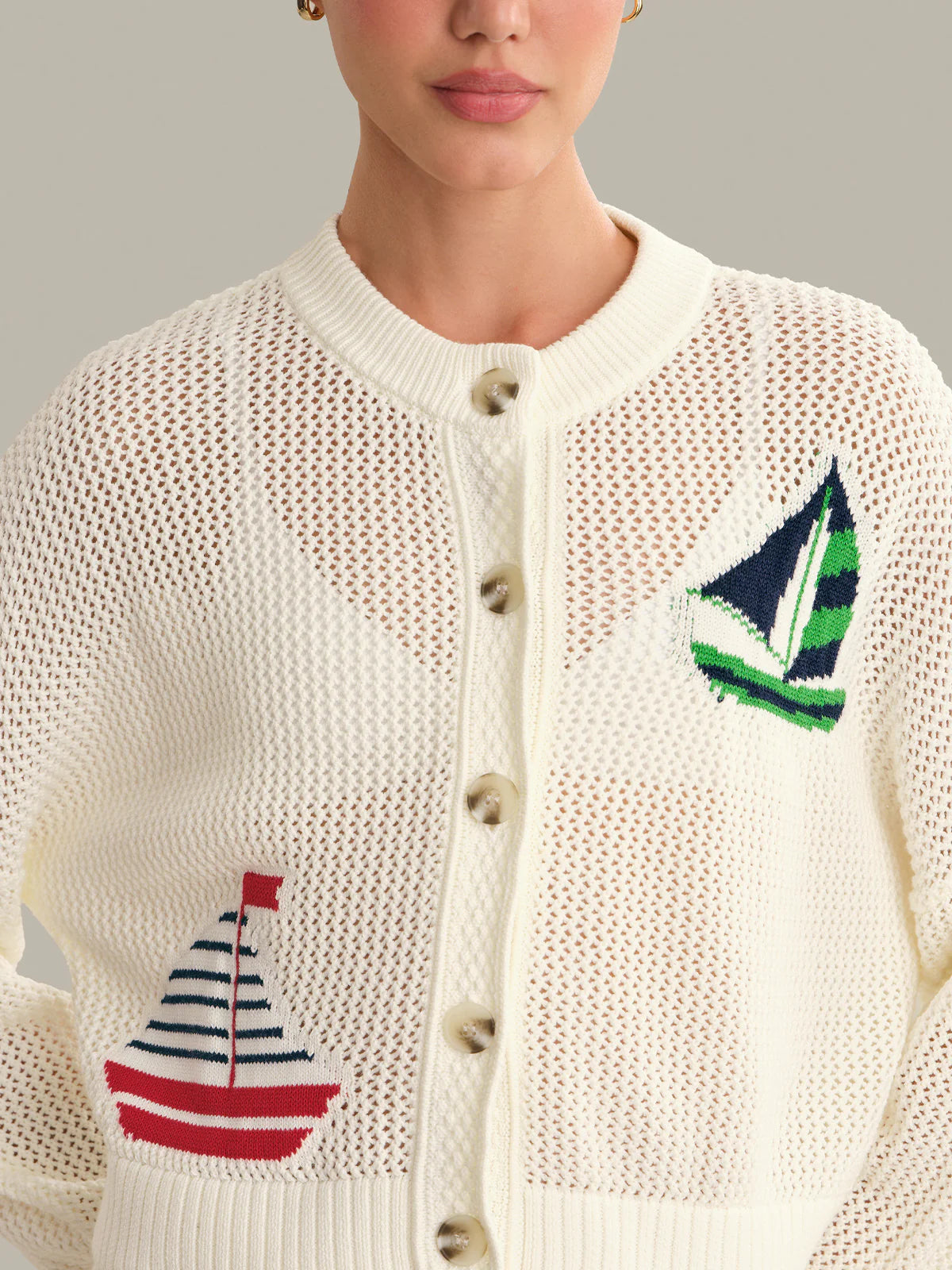 Tide Mesh Nautical Cardigan
