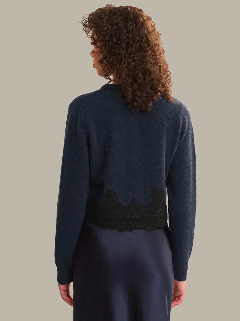 Harrington Lace Trim Cardigan
