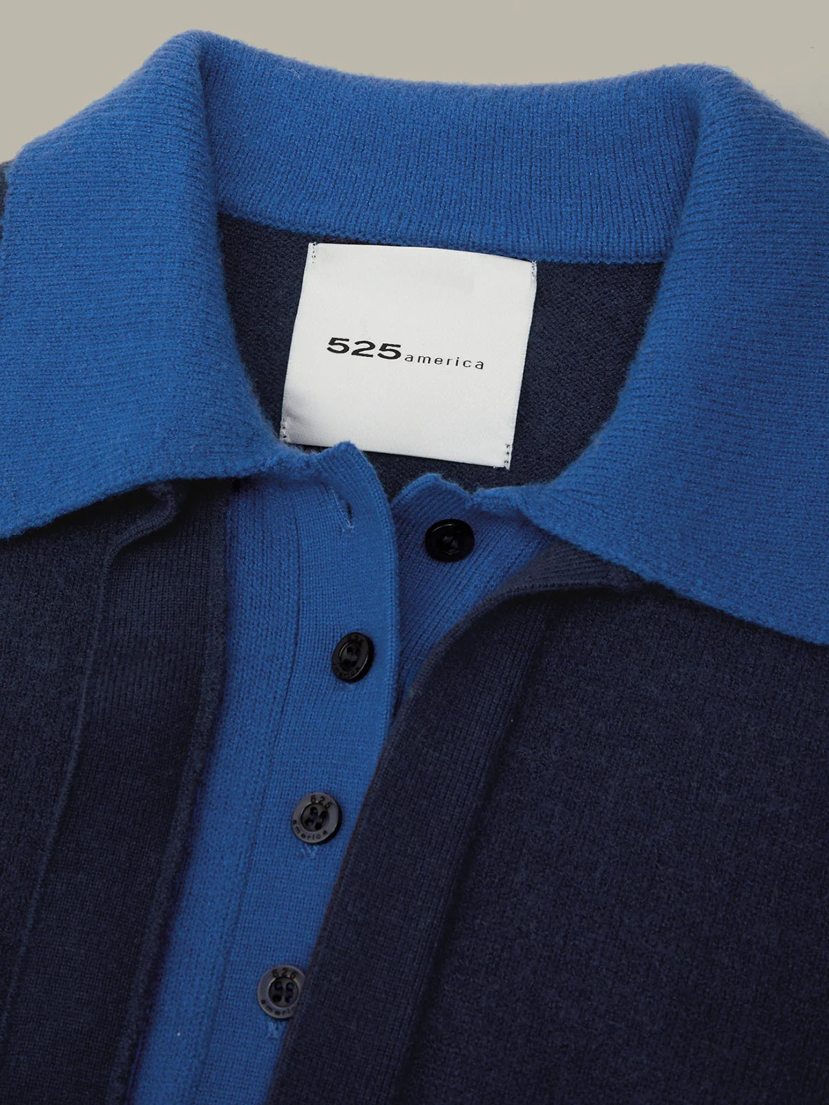 Priscilla Faux Double Layer Polo Cardigan Dark Blue Combo