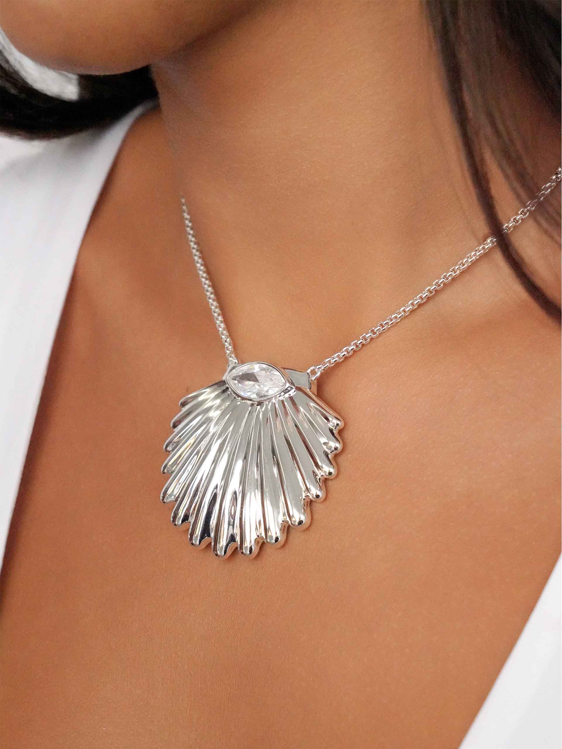 Scallop Crystal Necklace