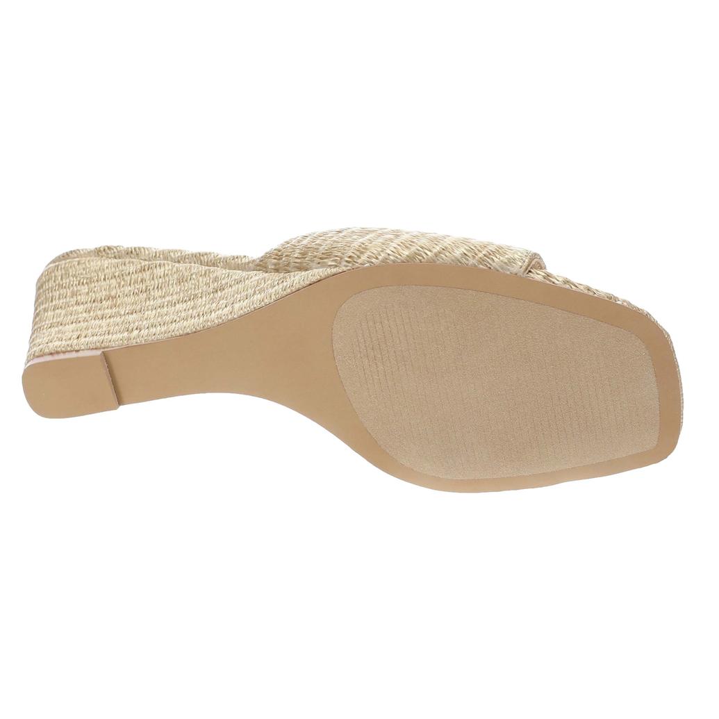 Steve Madden Seleste Gold Raffia Wedge Sandals