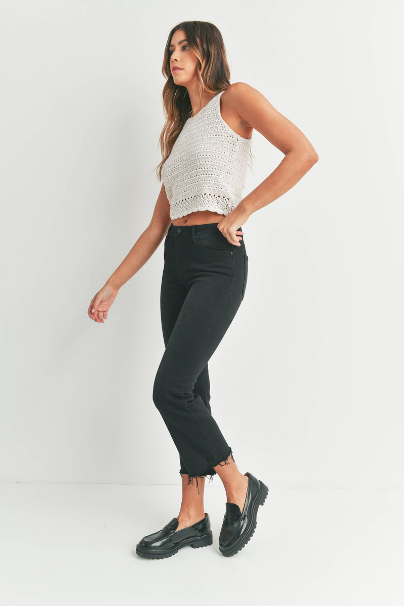 JBD | Gigi High Rise Crop Flare Jeans | Black