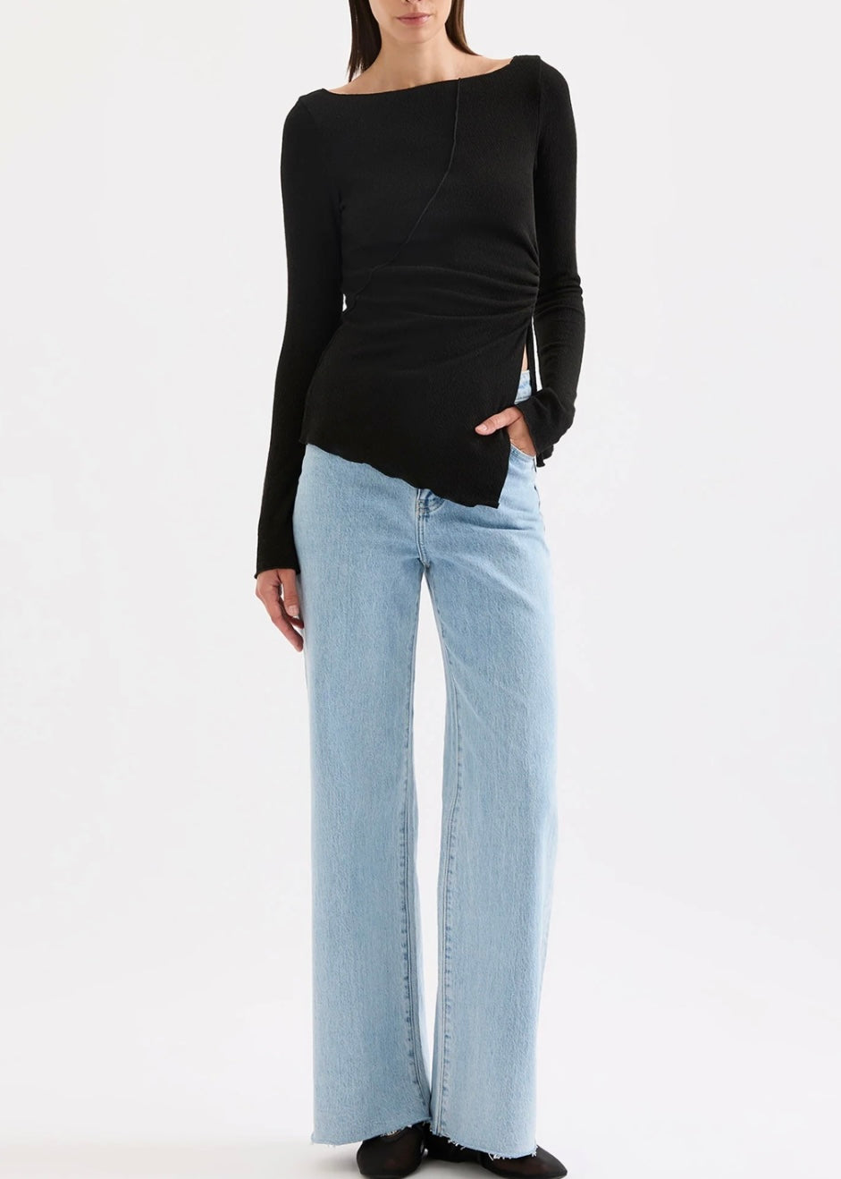 Cora Long Sleeve Top | Black