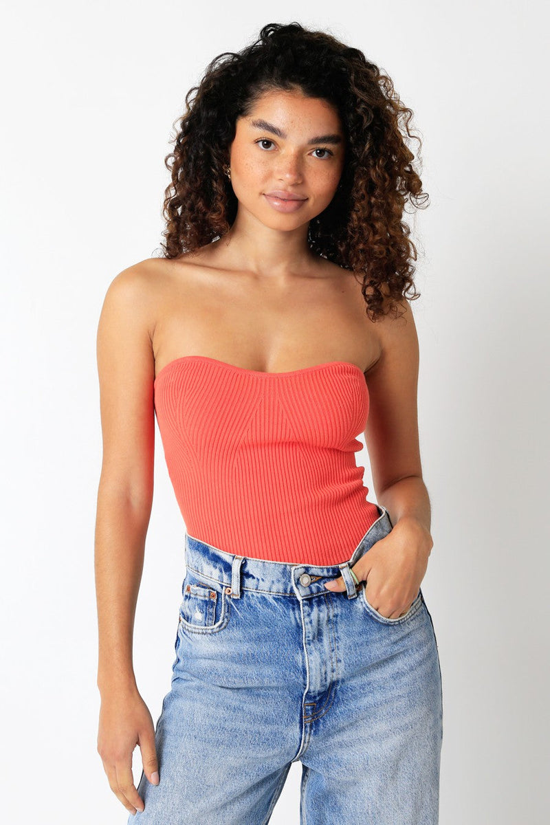 FINAL SALE Sweetheart Rib Knit Tube Top