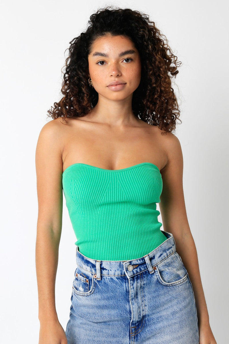 Sweetheart Rib Knit Tube Top