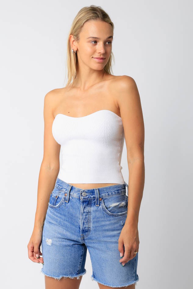 FINAL SALE Sweetheart Rib Knit Tube Top