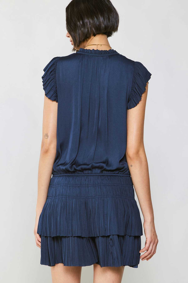 Zoey Pleated Mini Dress | Navy