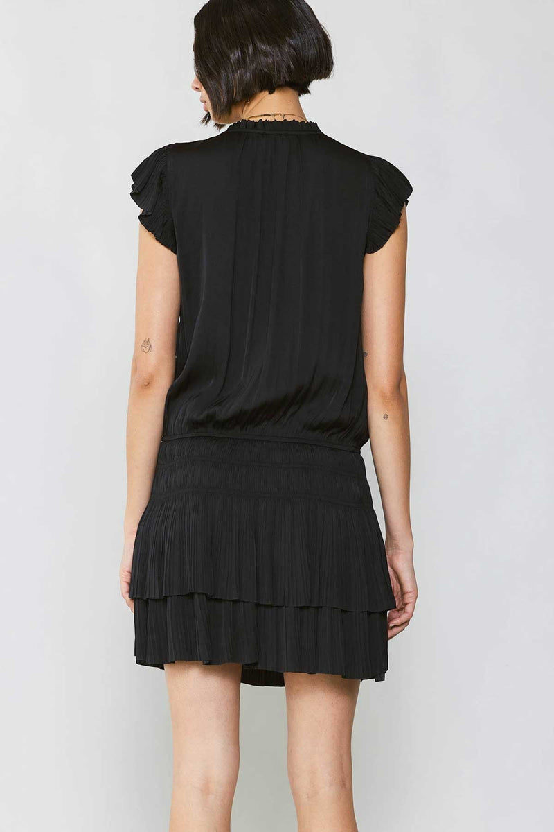 Zoey Pleated Mini Dress | Black