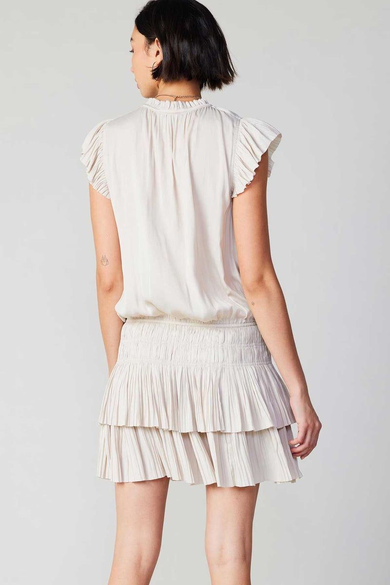 Zoey Pleated Mini Dress | Ecru