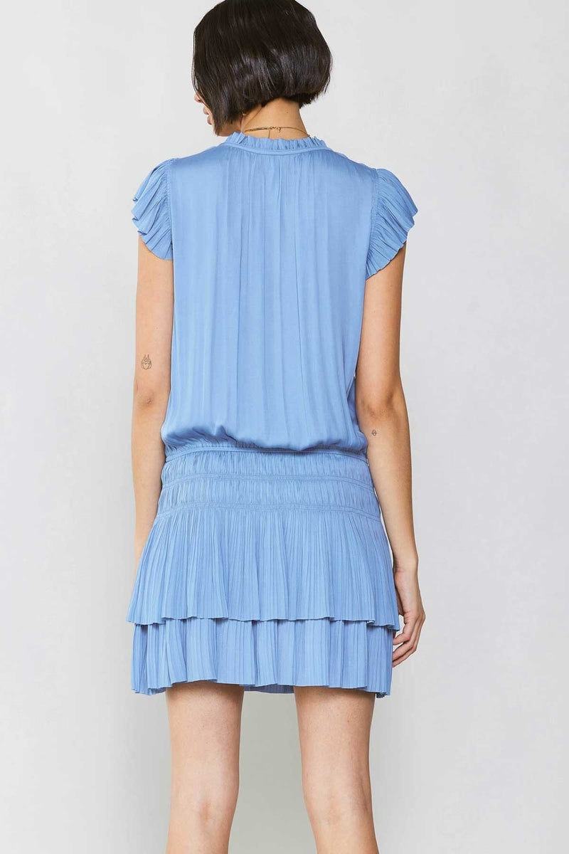 Zoey Pleated Mini Dress | Periwinkle Blue