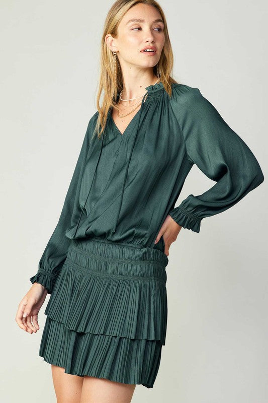 Current Air | Laurel Pleated Mini Dress