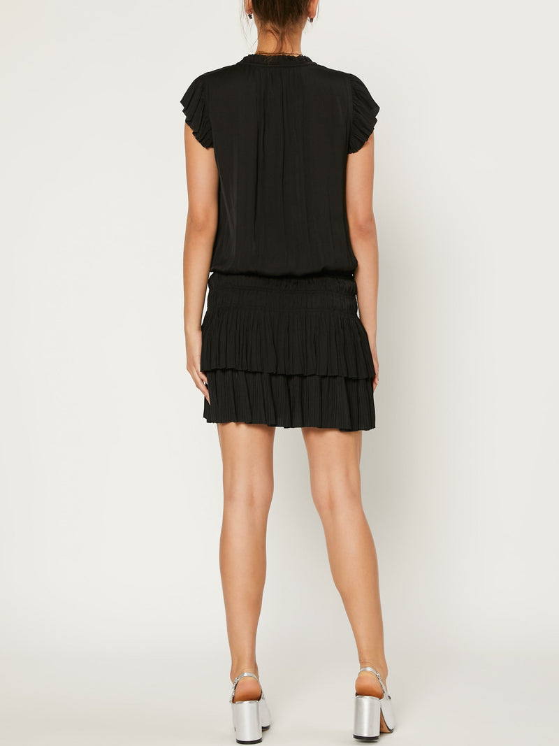 Zoey Pleated Mini Dress | Black