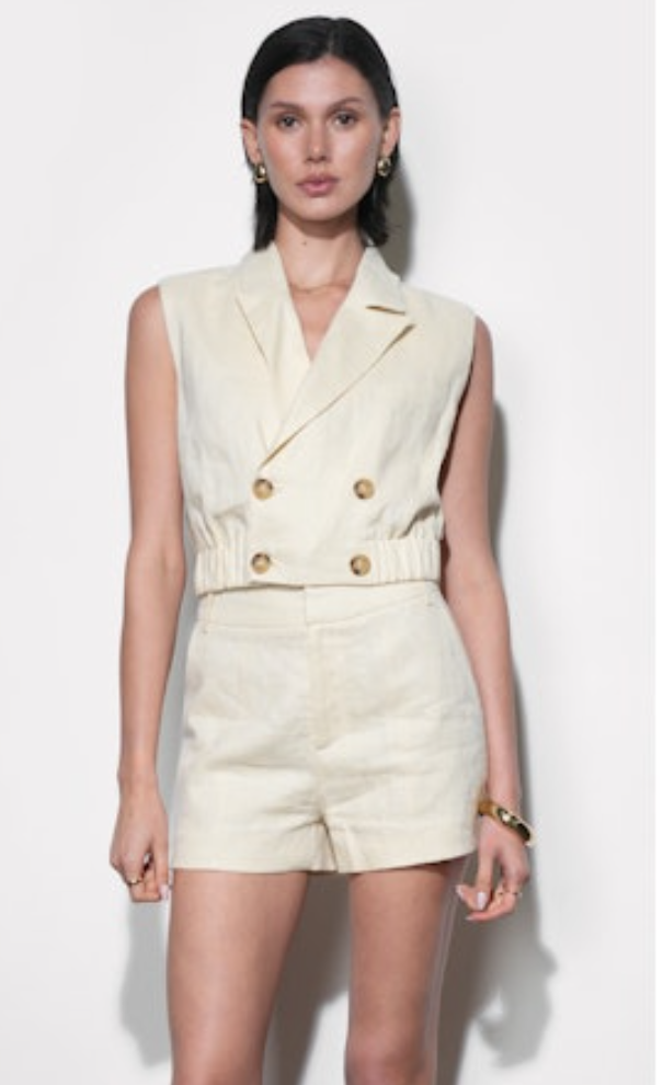 Haisley Linen Stone Shorts